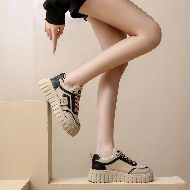 Women's Thick-Soled Shoes Autumn New Height Increasing Bread Board Shoes Casual Versatile Summer White Sports Shoes
