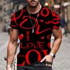 T-shirts με Καρδιές για Εραστές Ανδρικά Καλοκαιρινά T-shirts Ανδρικά Streetwear T-shirt με 3D Εκτύπωση Μοντέρνα Μπλουζάκια με Στρογγυλή Λαιμόκοψη Κοντομάνικα