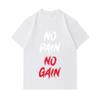 Men's 100% Cotton Crew Neck Short Sleeve T-Shirt, Casual NO PAIN NO GAIN Motivational Printed Breathable Soft Daily Workout Tee Top for Fitness Enthus