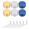 Uxcell 6 Peças Capas para Pedal de Guitarra Metálicas para Pedal de Efeito de Guitarra de Polegada e Botões Azul Escuro de 3/8, Dourado,