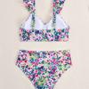 Costum de baie mărime mare cu imprimeu talie înaltă sexy bikini cu despărțitură sexy pentru femei