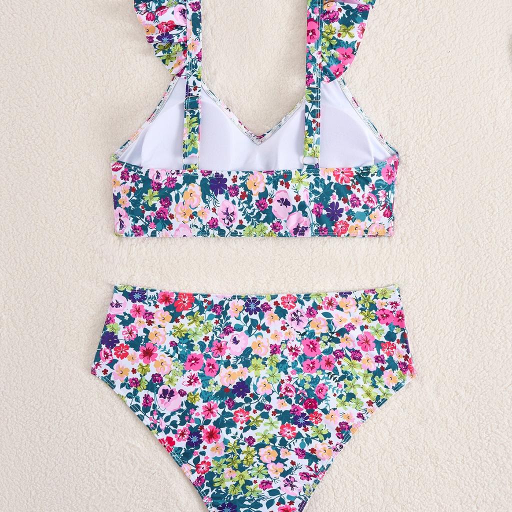 Costum de baie mărime mare cu imprimeu talie înaltă sexy bikini cu despărțitură sexy pentru femei