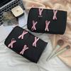 Chic Bow Makeup Bag with Compartments for Skincare & Toiletries, Large Capacity