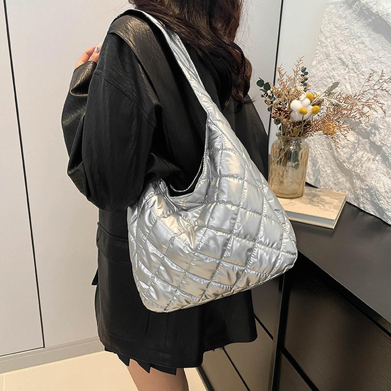 Puffer-Umhängetasche für Damen, gepolsterte Tragetasche aus Daunenbaumwolle, Bubble-Handtasche, Geldbörse, große Shopper-Tasche