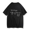 Fun Schrodinger Cat Quantum Mechanics T-shirt Fashion Comic Comic Man Formula Handsome T-shirt Men's Cotton T-shirt