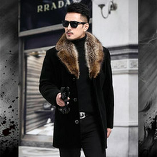 New Arrival Men's Mid-Length Shearling Suede Jacket - Thick Fur, European & American Street Style