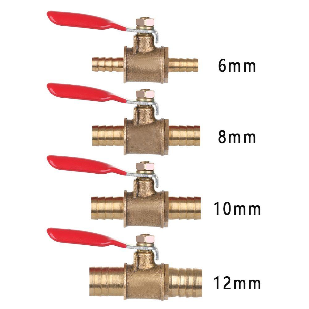 Useful Shut-off Crimp Brass Ball Valve Thread Connector Control Device Pipe Fitting