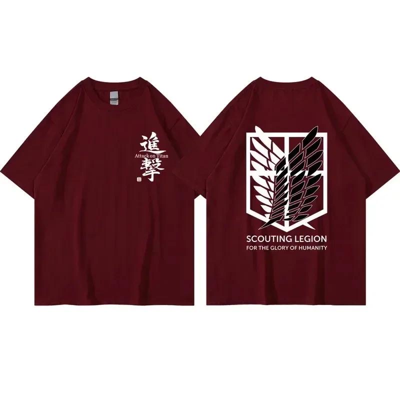 Japonijos anime „Attack on Titan“ marškinėliai vyriški ir moteriški vasaros mados Harajuku Top Nemokamas Pristatymas Spaudinys Didelio dydžio Y2k Drabužiai
