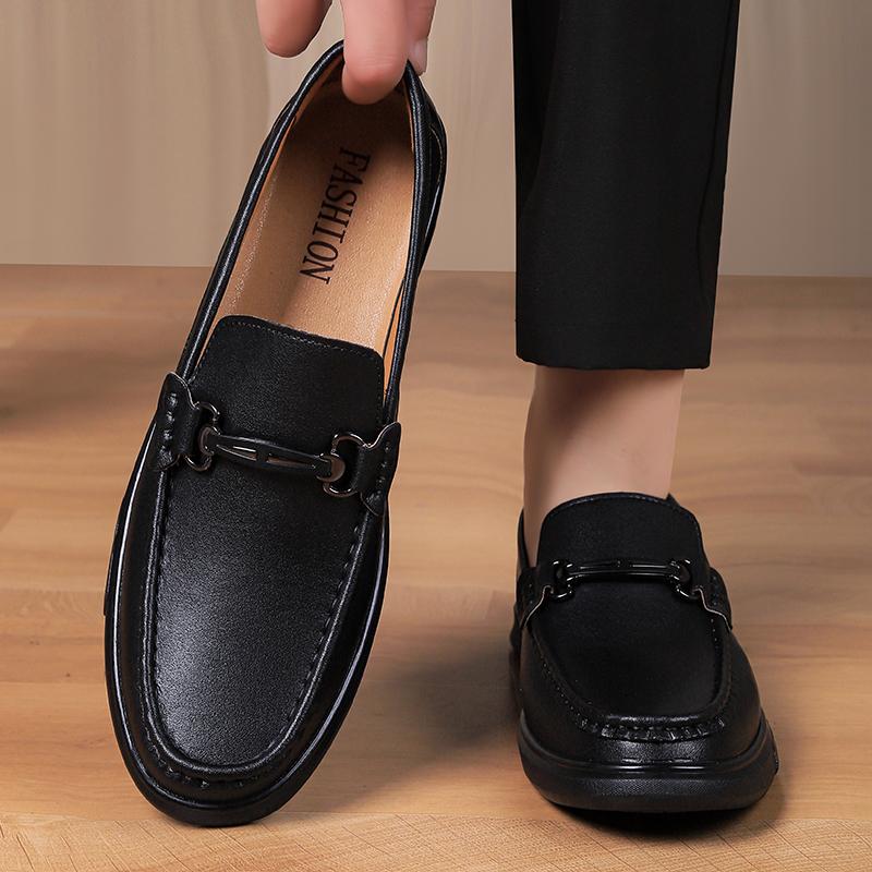 Fashion Men's Genuine Leather Loafers Slip-On Comfortable Walking Shoes Casual Breathable Flats Lightweight Driving Moccasins for Men