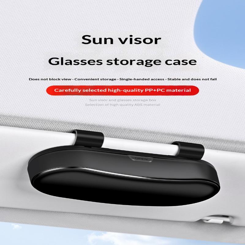 Car Glasses Box Portable Car Sunglasses Holder Car Driving Glasses Holder Eyeglass Case Sun Visor Multifunctional Storage Box