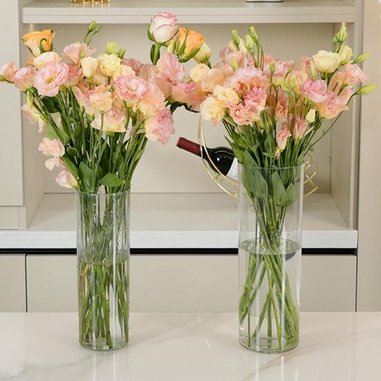 Clear Flower Vase for Centerpieces Shatterproof Tall Cylinder Plastic Vase for Wedding Event Home Office Table Decor