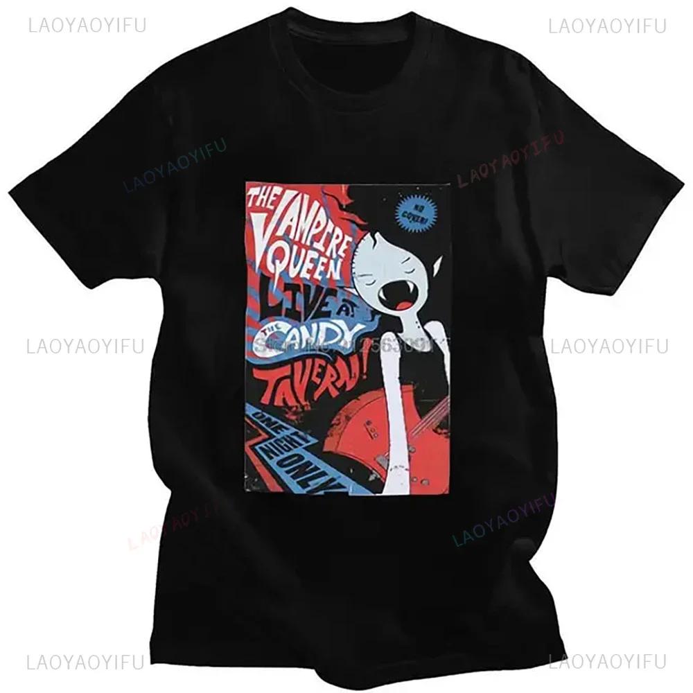 T-shirt en coton Adventure Time à la mode Marceline la Reine Vampire T-shirt à manches courtes Été Col rond Vêtements Unisexe Hauts Décontractés