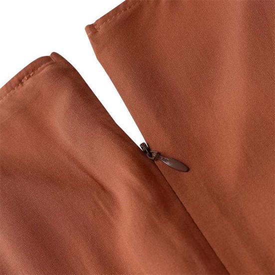 Dames Lente Herfst Jurk Ronde Hals A-lijn V-hals Geplooide Lange Mouwen Effen Kleur Grote Swing Uitgaan Shoppen Vakantie Maxi Jurk