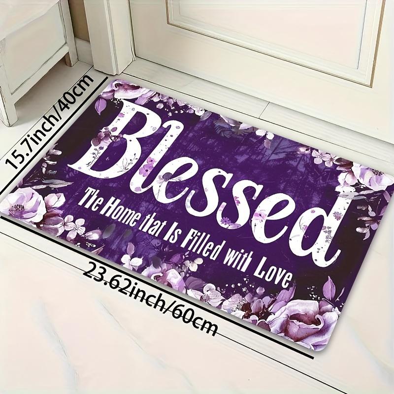 1pc Blessing Full of Love Home Wreath Living Room Carpet Bedroom Carpet Indoor Door Mat Machine Washable Entrance Door Mat Decorative Carpet