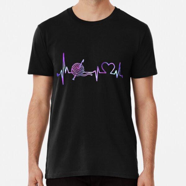 CROCHET KNITTING HEARTBEAT GALAXY TShirt S5XL Best TShirt Unisex T-Shirt