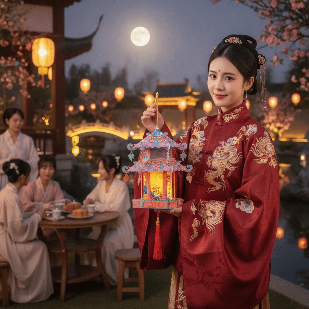 Pavilion Shape Mid-Autumn Festival Lantern Kindergarten Craft Lantern  Lantern Festival