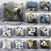 Niedlicher Kissenbezug mit Panda-Tiermuster für Zuhause, Wohnzimmer, Sofa, Schlafzimmer, Dekoration, quadratischer Kissenbezug