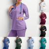 High Quality Unisex Hospital Workwear Long Sleeves Stretch Scrub Top Nurse Uniform V-neck With Pocket