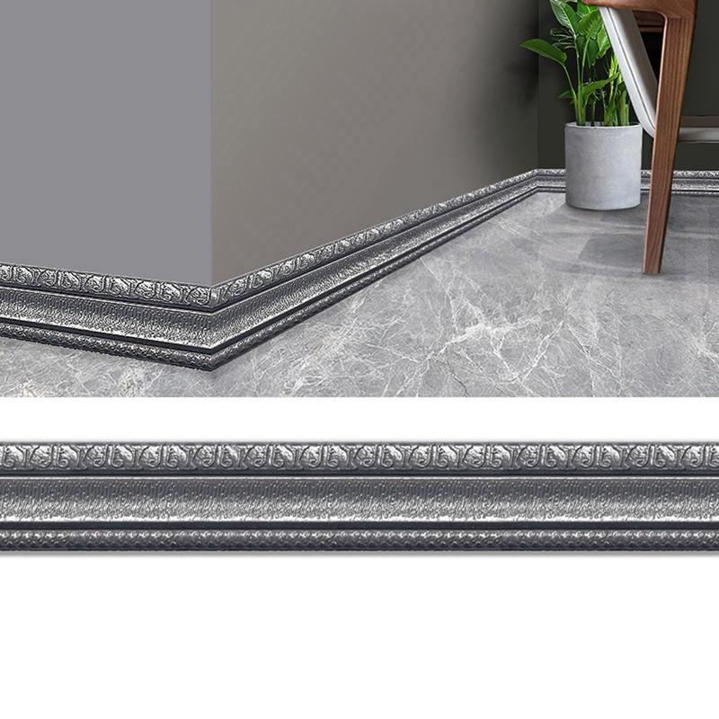 Adhesive Foam Molding Trim 3D Embossing 2.3M MultifuncSelf Adhesive Wall Trim Line Skirting Border Decor Sticker Wallstick Decor