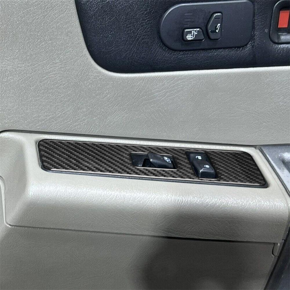 4Pcs Real Carbon Fiber Window Lift Switch Panel Cover Trim For Hummer H2 2003-07