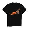 Men Tee Shirt Punch Monkey Pattern Round Neck Short Sleeve Pullover Tops Stretchy Fit Solid Color Casual Tops Daily Wear