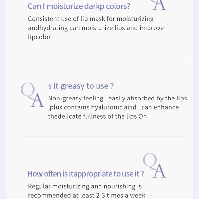 Lip Mask 8g SADOER Collagen Plant Lip Mask Fading Lip Pattern Pack