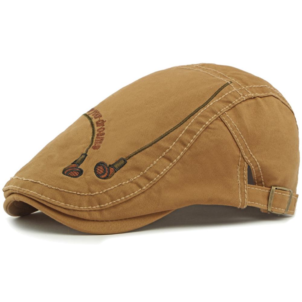 HT4825 Beret Spring Summer Autumn Cap for Men Women 100% Cotton Ivy Flat Cap Artist Painter Hat Male Female Adjustable Beret Cap