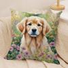 Watercolor Pet Dog Cushion Cover Short Plush Double-Sided Print Square Throw Pillow Covers Sofa Home Cushion Decor