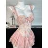 Enxi Floral Lace Nightgown with Push-Up Bra & Chest Pads - Sexy Women's Lingerie Camisole