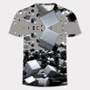Sommer 3D Gold Mode Digital Harajuku Print Kurzarm Rundhals Herren Freizeit Persönlichkeit Hip Hop Street T-Shirt Tops