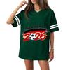 Women’s Casual V Neck Football Jersey Style Short Sleeve T Shirt with Germany Flag and Soccer Ball Print for Sports and Wear 2026