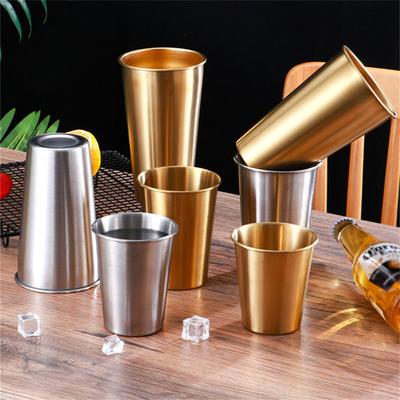 260-600ML 304 Rustfritt Stål Metallkopp Whisky Ølkopper Hvitvin Kaffe Tumbler Reise Campingkopper Drikke Kaffe Te Kopp
