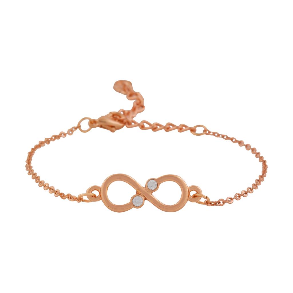 Infinity Estele Rose Gold Plated Austrian Crystal Bracelet for Women