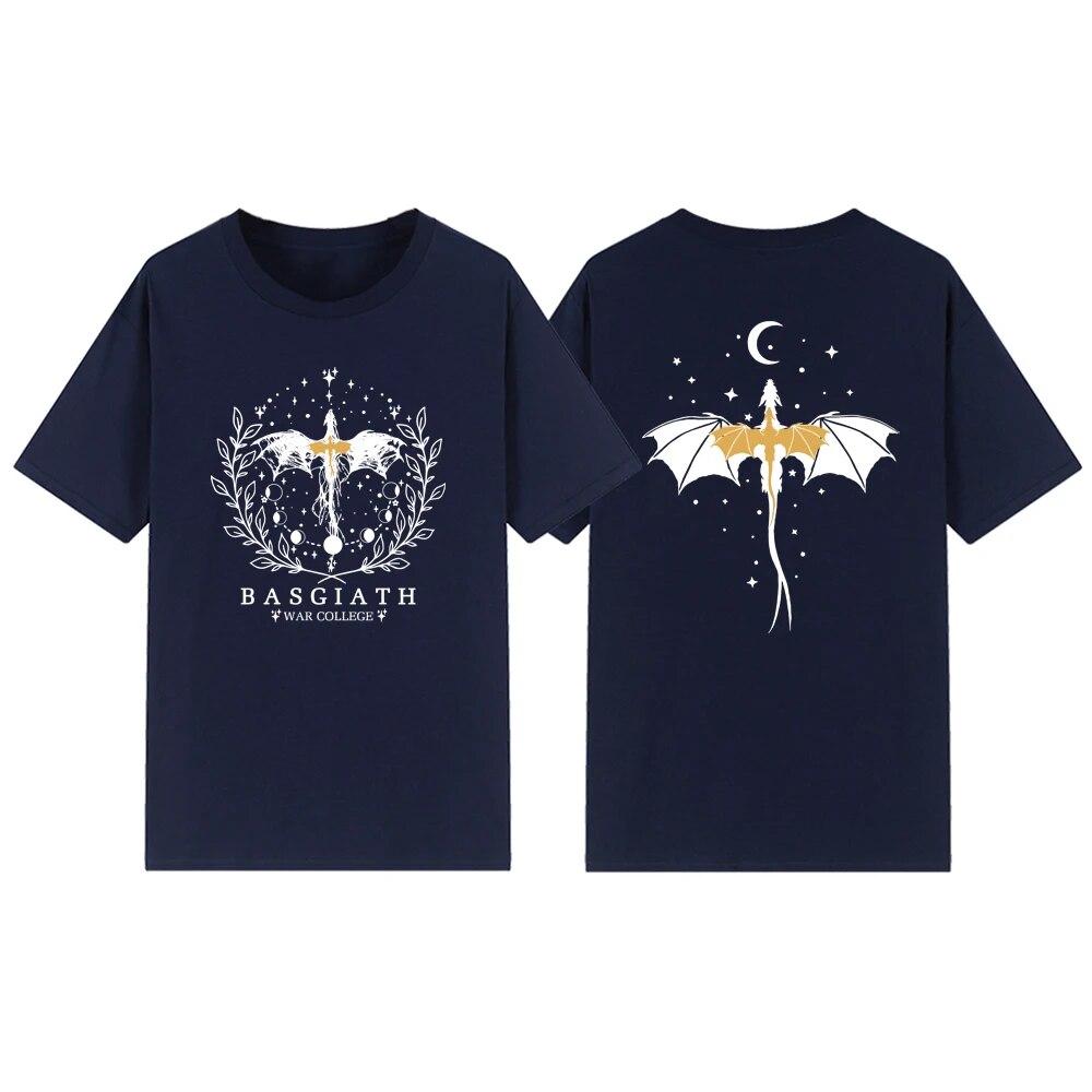 Basgiath War College Doppelseitiges T-Shirt Fourth Wing Shirt Violet Sorrengail T-Shirt Damen T-Shirts Kurzarm Top Bookish T-Shirt