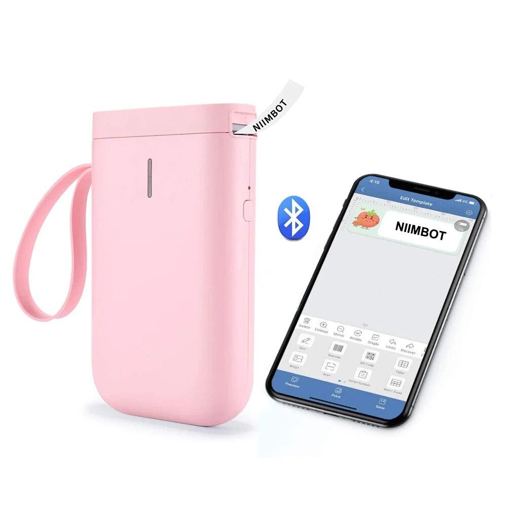 D11 Portable Handheld Thermal Label Printer with 5PCS Tapes Wireless BT Label Maker Sticker Machine for Home Labeling Barcodes