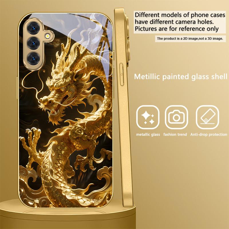 Golden Eagle Head For Samsung A 31 32 A33 A34 35 14 A15 13 A16 25 A26 50 52 53 54 55 56 70 71 72 73 Golden Glass Phone Case