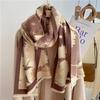 400g Retro Ethnic Bluebird Scarf: Women's Winter Warm Neck Warmer, High-End Imitation Cashmere Shawl.