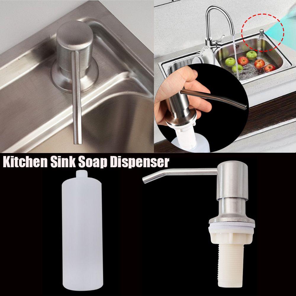 Stainless Steel Sink Soap Dispenser Kitchen Supplies Bathroom Accessories Lotion Storage Bottle