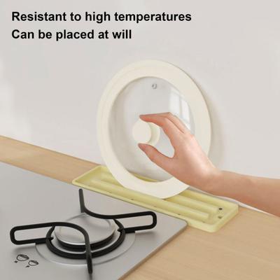 Pot Lid Pad Heat Resistant Anti-Slip Silicone Pot Lid Holder Non-Stick Easy To Clean Dishwasher Safe Pot Lid Stand Kitchen Accessory