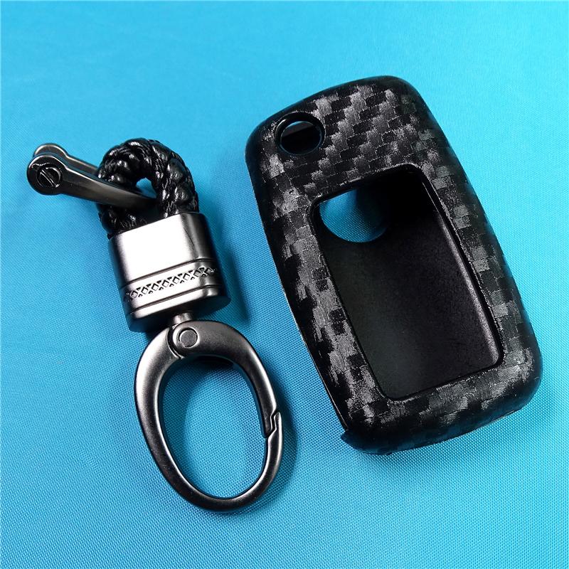 Car Styling Auto Key Shell Case Covers For Volkswagen Polo Tiguan VW Passat For Skoda Cover Car-Styling Carbon Fiber Accessories