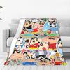Soft BlanketChildren Airplane Travel Crayons Shin-chans Photo Collection Throw Blanket Flannel Bedspread For Chair Bed Cover