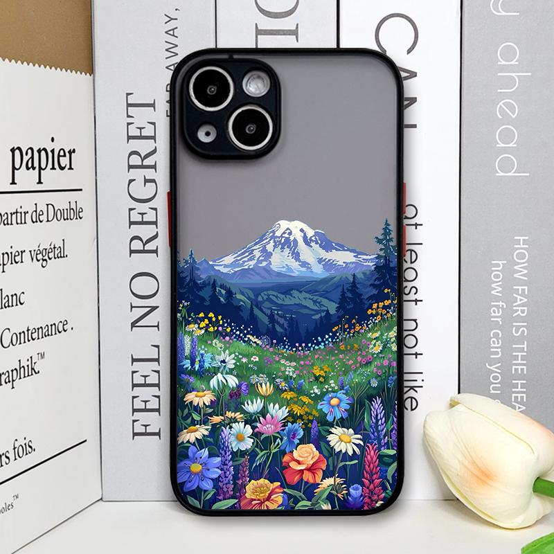 Mountain Forest Village Phone Case for IPhone 13 12 Mini 16 15 11 14 Pro Max 7 8 Plus SE X XS Shockproof Cover Sunflower Scenery