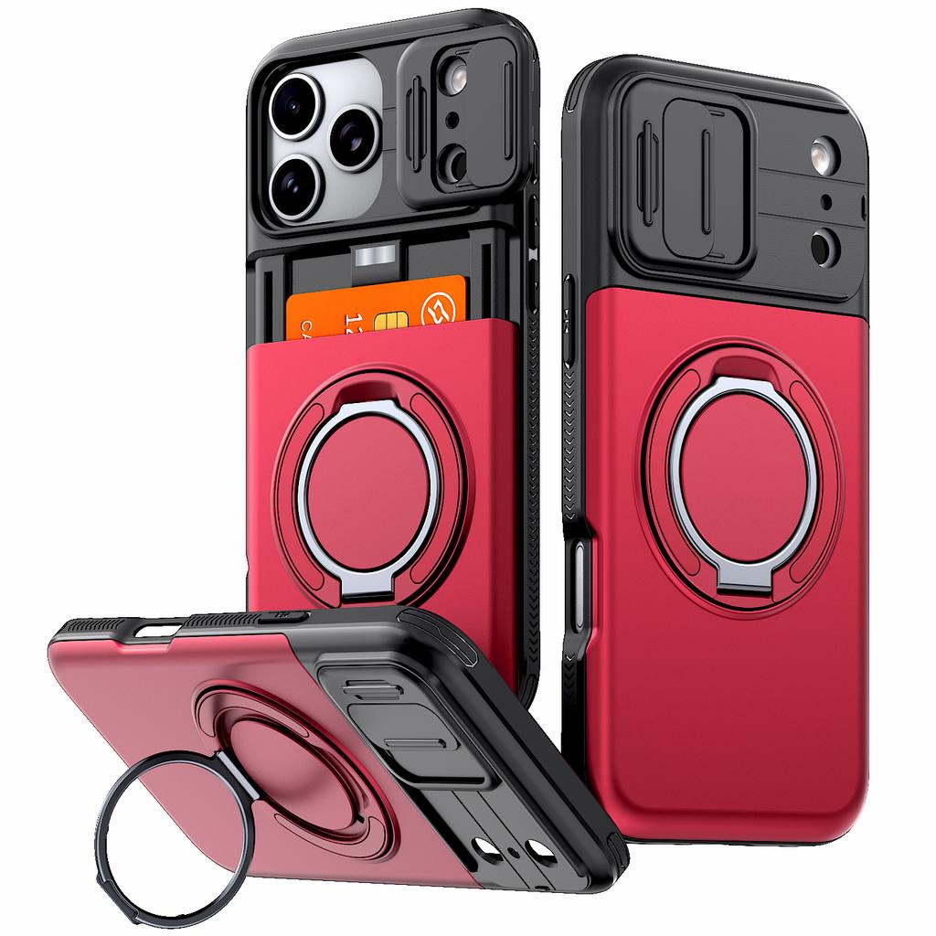 Luxury Wallet Case For iPhone 17 16 15 14 13 12 Pro Max Plus 17E 16E 17Pro Coque Shockproof Armor & Card Slot Stand Holder Cover