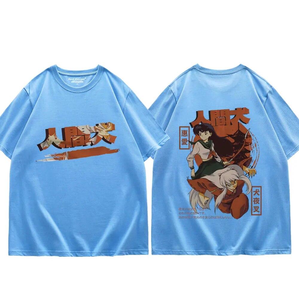 Anime Inuyasha Higurashi Kagome Graphic T Shirts Unisex Women Trend Cartoon Short Sleeve T-shirt Summer Fashion Vintage Loose Tees
