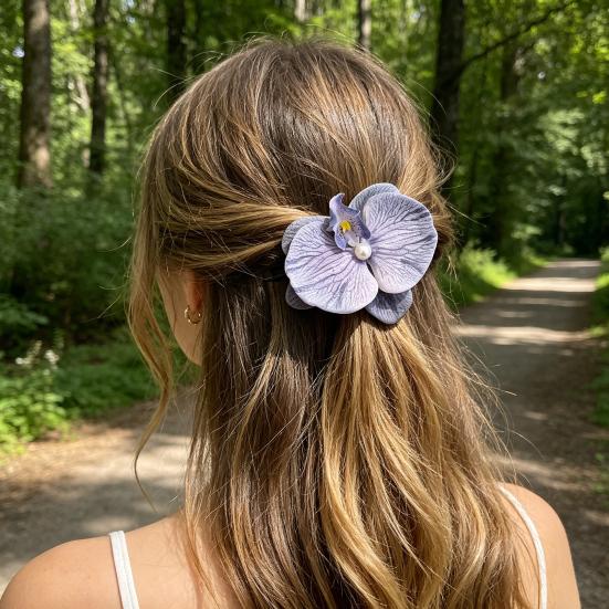 Girl Hairpin Imitation Pearl Embellishment Chinese Style Phalaenopsis Shape Hair Clip Stable Grip No Damage Side Hair Pin