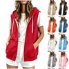 Women Sleeveless Hooded Vest Jacket with Drawstring Hood and Front Pockets Full Zip Casual Outerwear for Everyday Wear