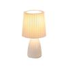 USB Retro Plissiert Nachttischlampe Schreibtisch Niedliche Schreibtischlampe für Schlafzimmer Stufenlos Dimmbar Bettlampe Deko LED Licht Weiß