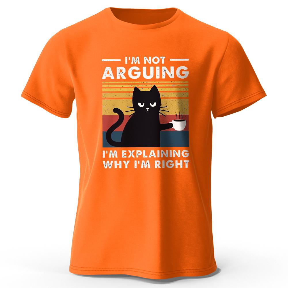 Men's I Am Not Arguing Printed T-Shirt 100% Cotton Oversized Classic Funny Graphic Tees for Men Women Summer Tops