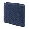 Inden Billfold No Coin Navy Blue with Black [Inden-ya] Bi-fold Wallet, F, Pocket, Deerskin, Lacquer, Shippo-tsunagi Pattern, 2009-04-179