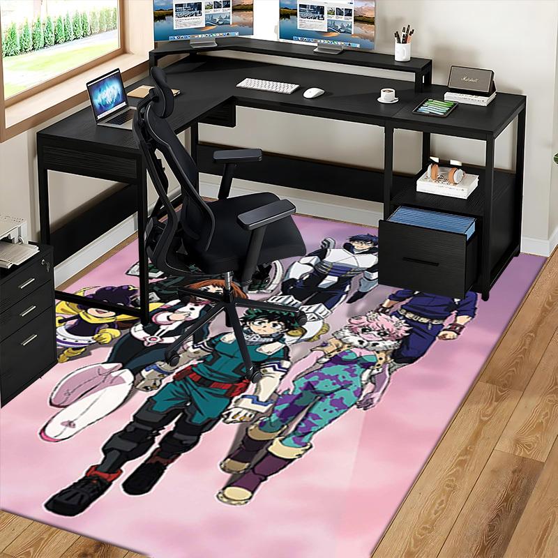 1 stuks My Hero Academia Midoriya Izuku Stoelmat - Anime Cartoon Ontwerp Bureau Bureauonderlegger, Antislip Tapijt voor Woondecoratie, Geschikt voor Alle Seizoenen.T068